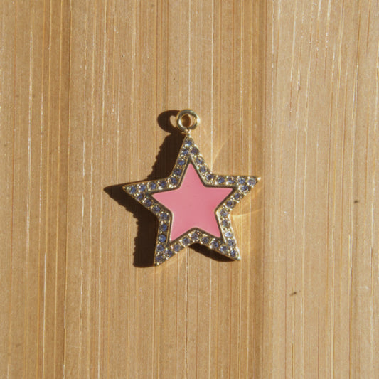 Breloque étoile rose